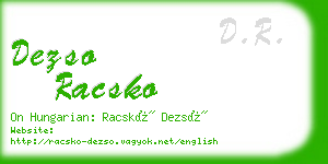 dezso racsko business card